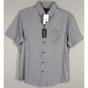 NWT Mizzen Main Leeward Shirt  Mens S Geometric Short Sleeve Button Up Trim Fit